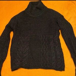 Simply Vera Vera Wang Black/Deep Purple Turtleneck Sweater